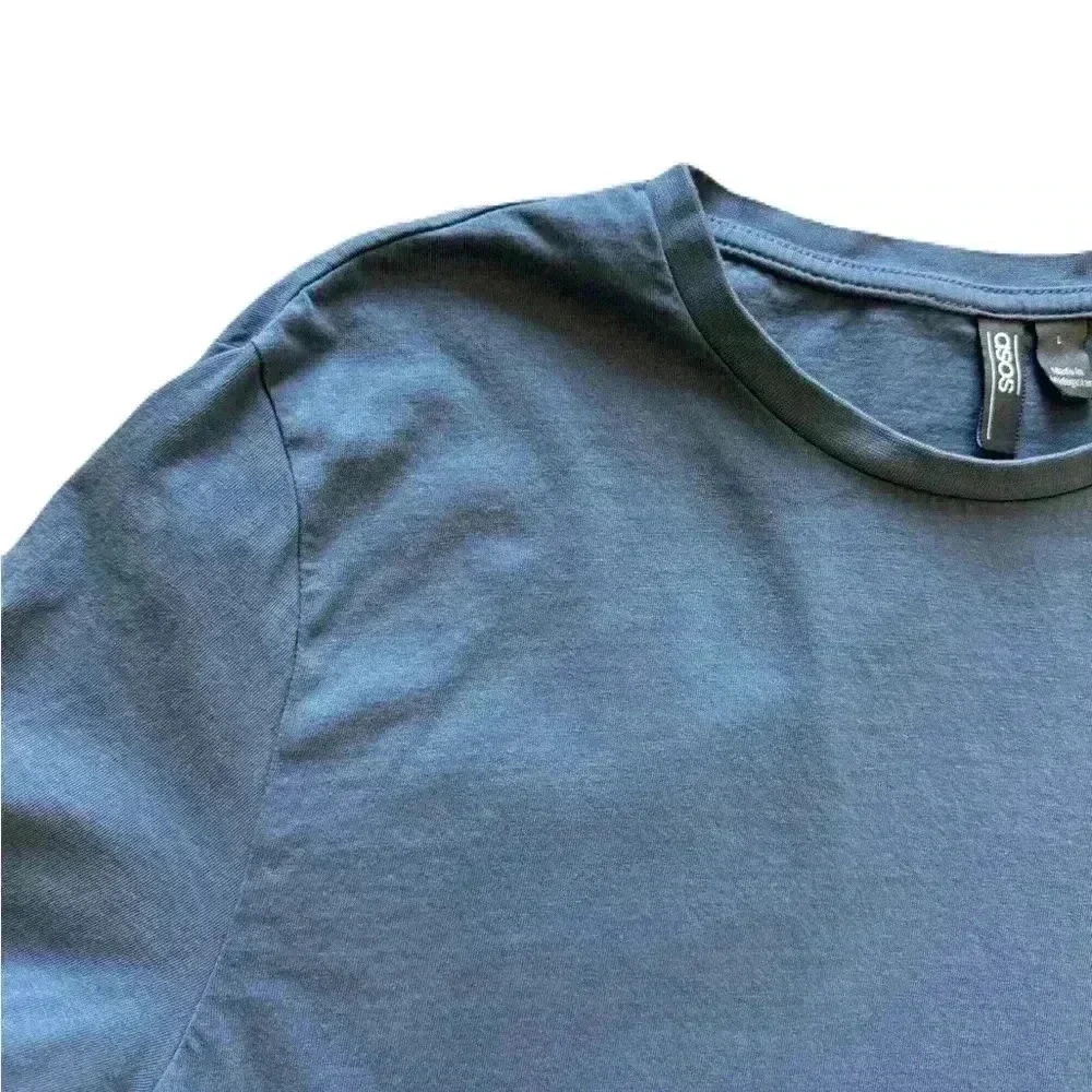 Women's ASOS Blue Short Sleeve T Shirt Size Large Cotton Casual Lightweight - Picture 2 of 6